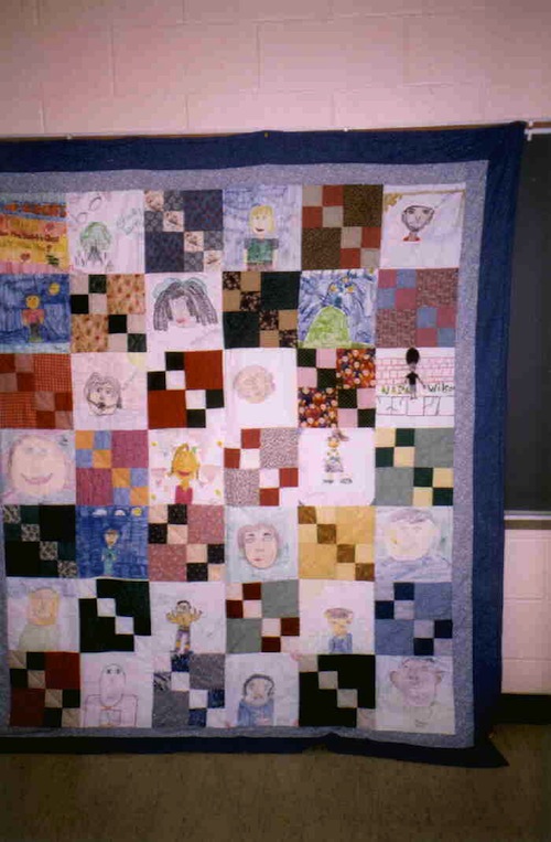 Michelle's class quilting