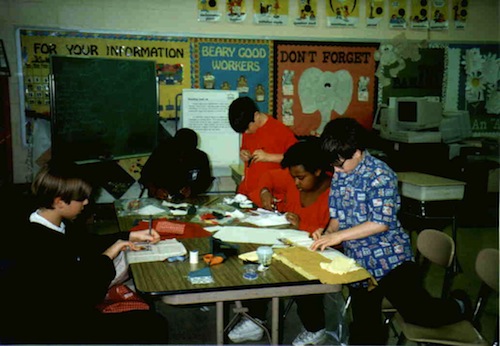 Michelle's class quilting